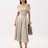 Fitted Off Shoulder Knit Top - Image 4