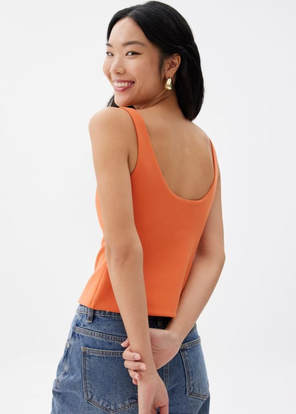Padded Scoop Neck Fitted Top - Image 3