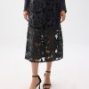 Leather Lace A-line Midaxi Skirt - Image 4