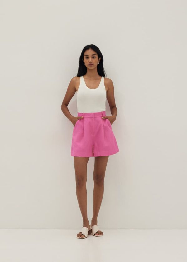 Linen Tailored Shorts - Image 4