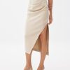Asymmetric Drape Midi Skirt - Image 4