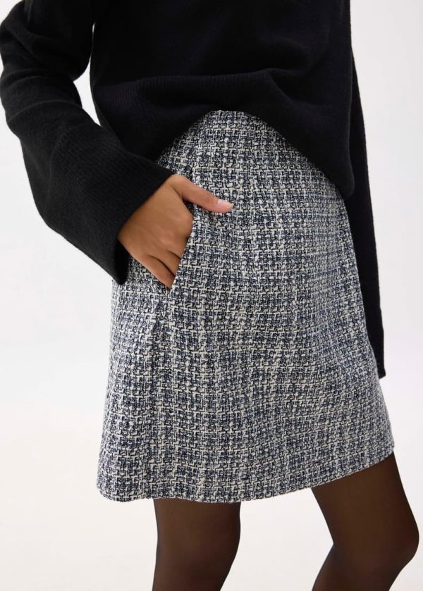 Elastic Tweed Mini Skirt - Image 3