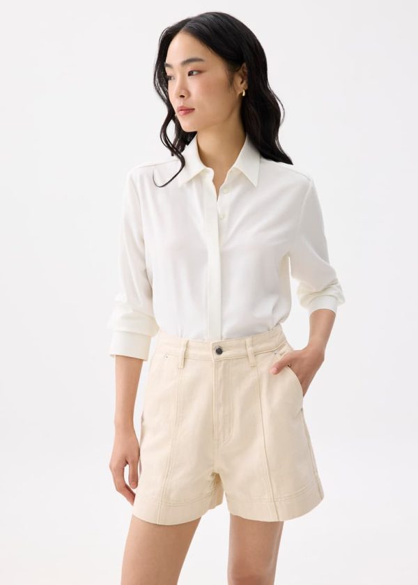 Cotton High Waist A-line Shorts