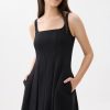 Square Neck Drop Waist Mini Dress - Image 5