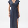 Striped V-neck Column Midaxi Dress - Image 3