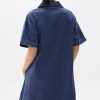 Denim Collared Trapeze Dress - Image 2
