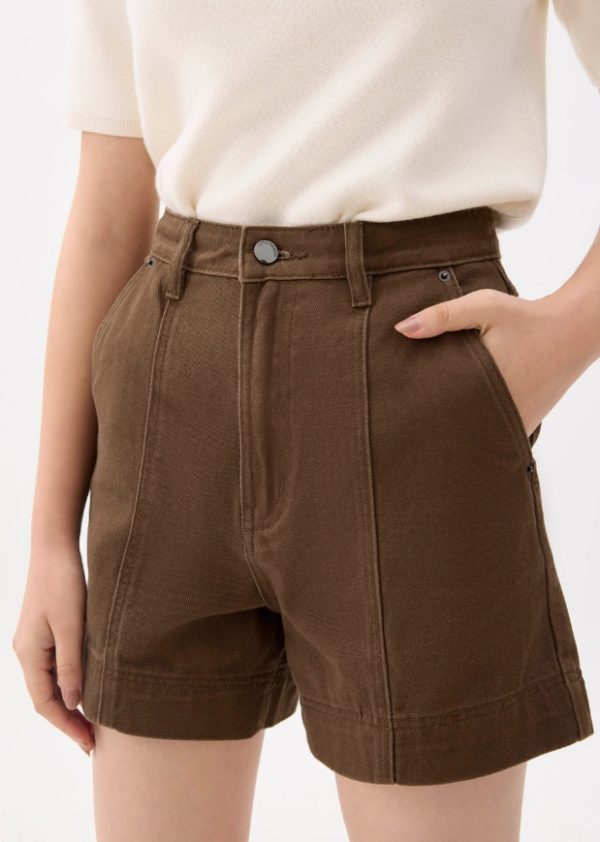 Cotton High Waist A-line Shorts - Image 4