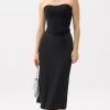 Elastic Satin Bias Cut Midaxi Skirt