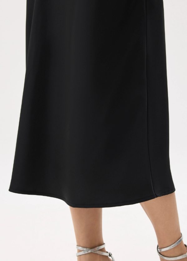 Elastic Satin Bias Cut Midaxi Skirt - Image 3