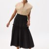 High Waist Tiered A-line Maxi Skirt - Image 3